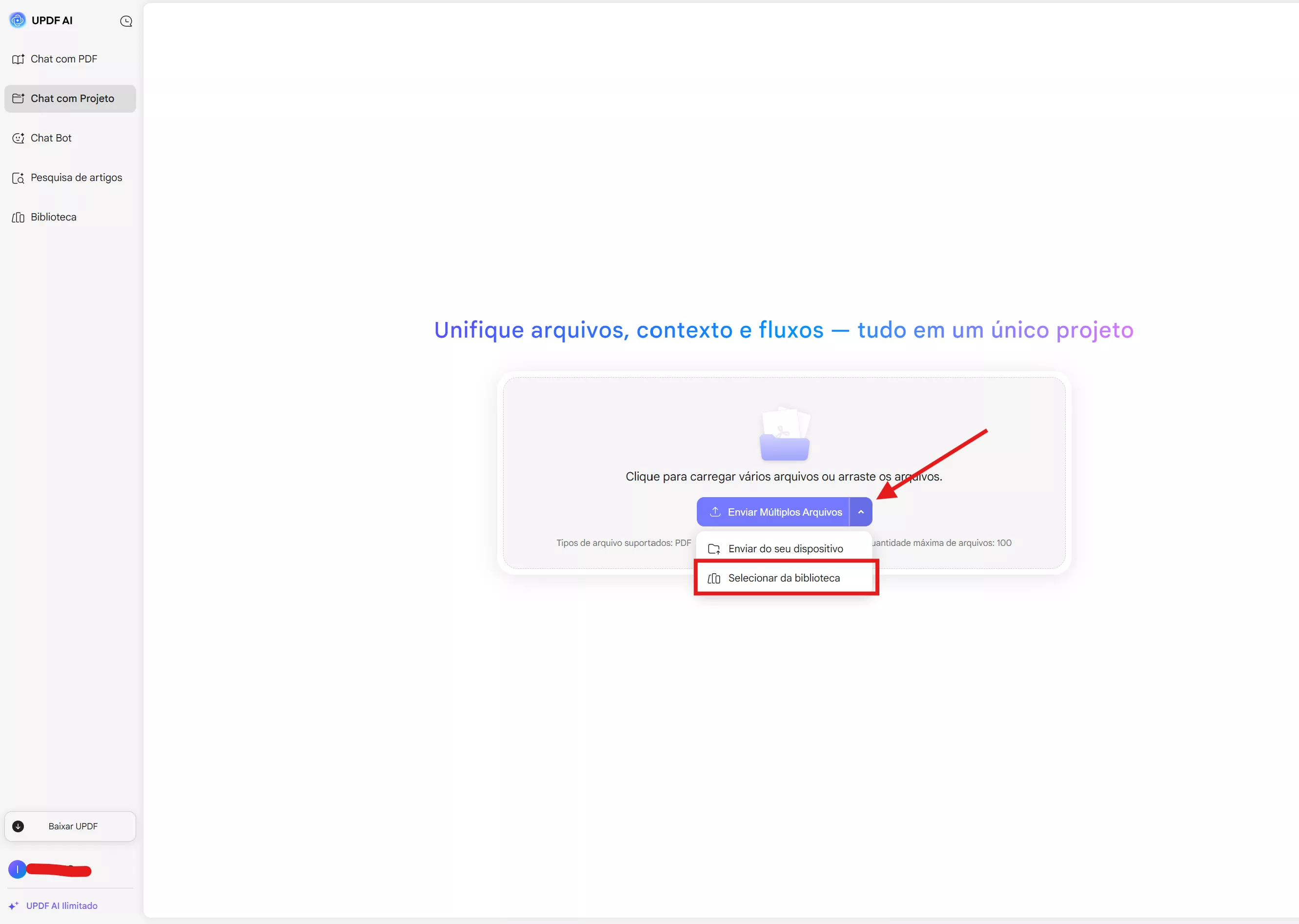 abrir ficheiro no projeto de chat