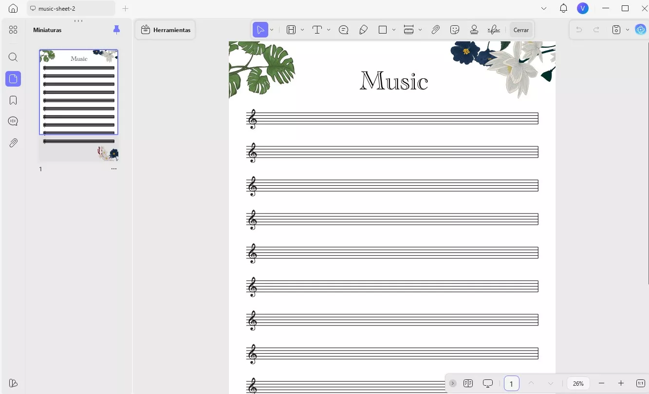 reproducir partituras desde pdf updf