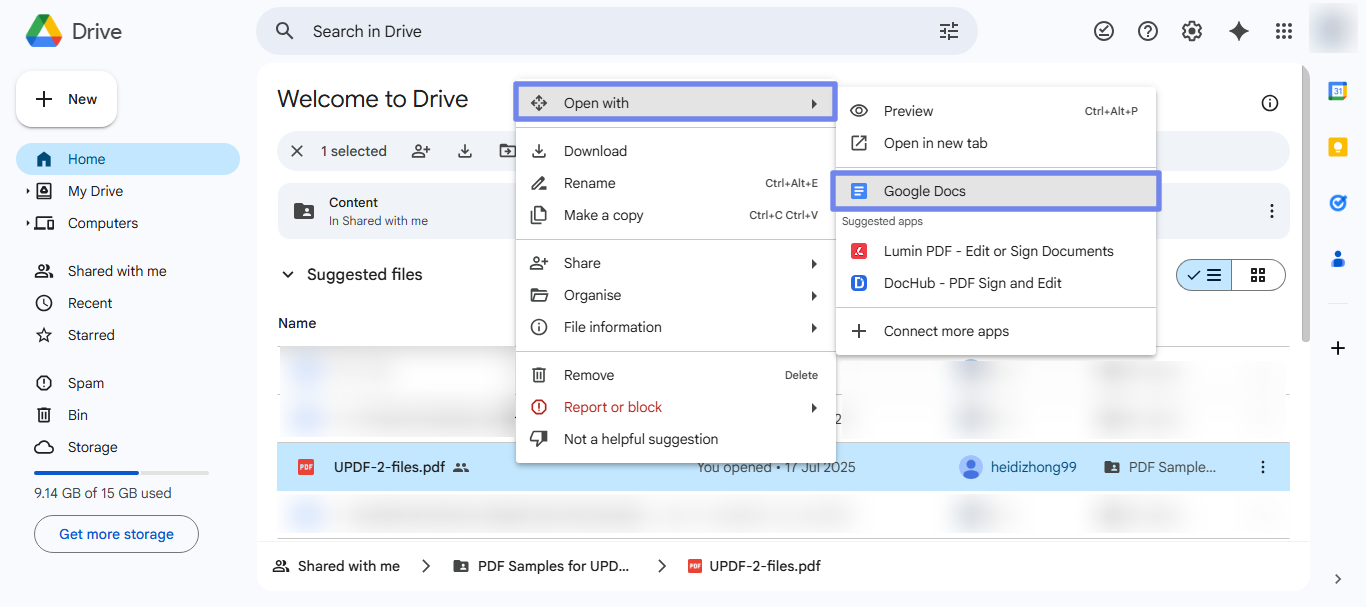 open pdf in google docs
