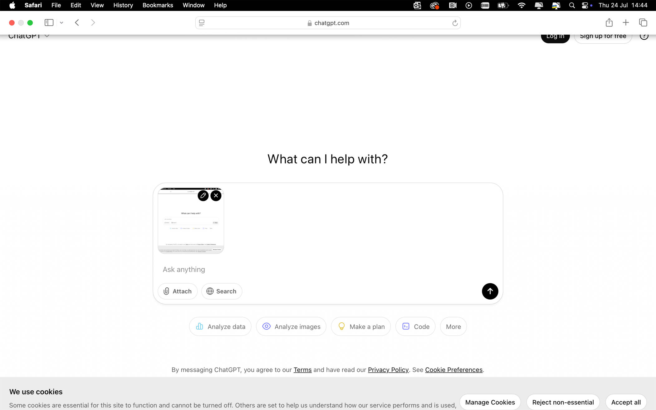 open the chatgpt with safari