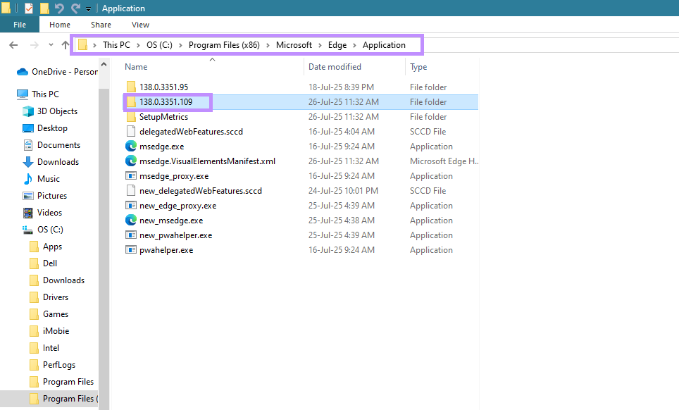 open the latest version folder