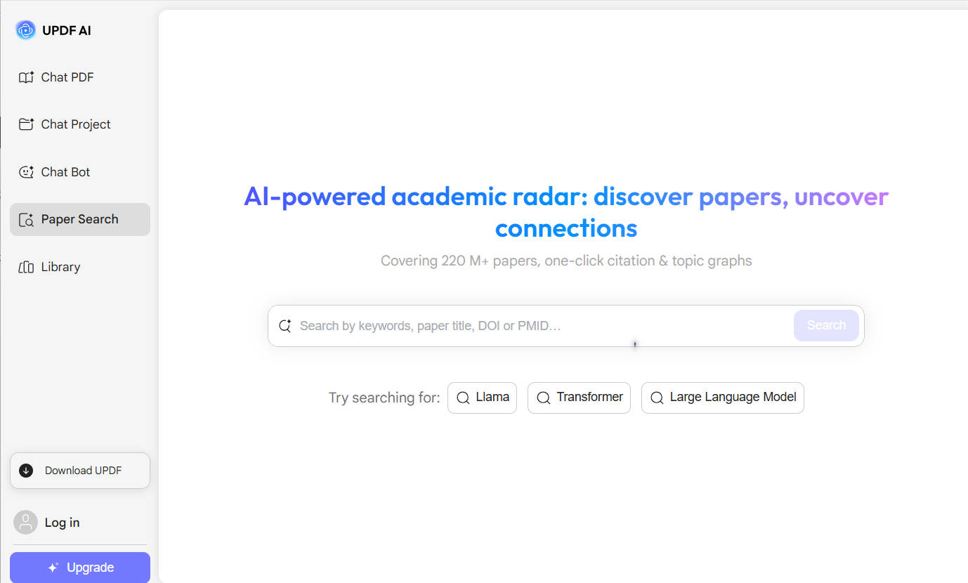 paper search interface