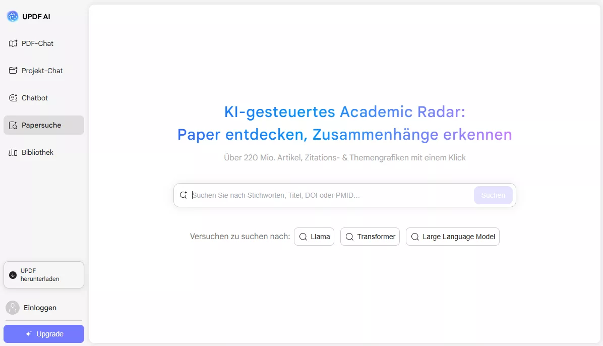 UPDF AI Paper Search Tool