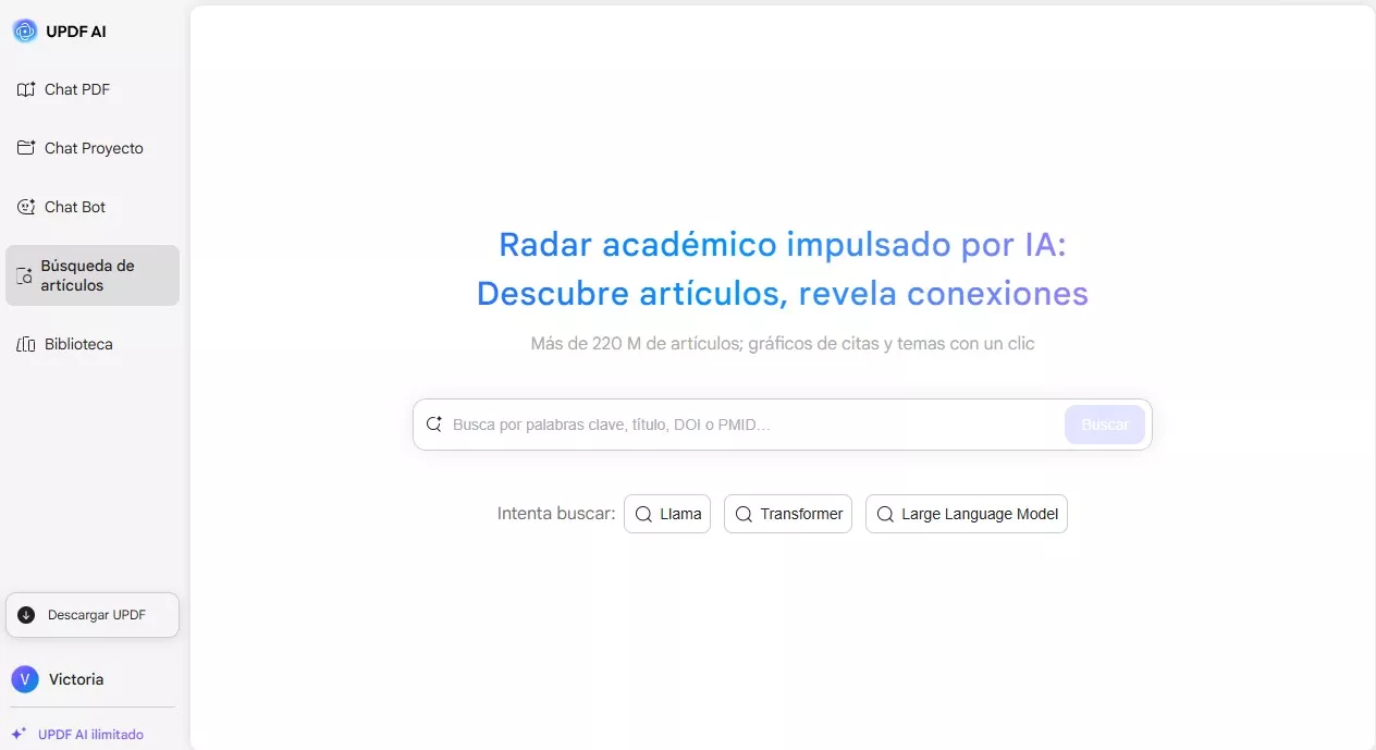 Función de búsqueda de artículos