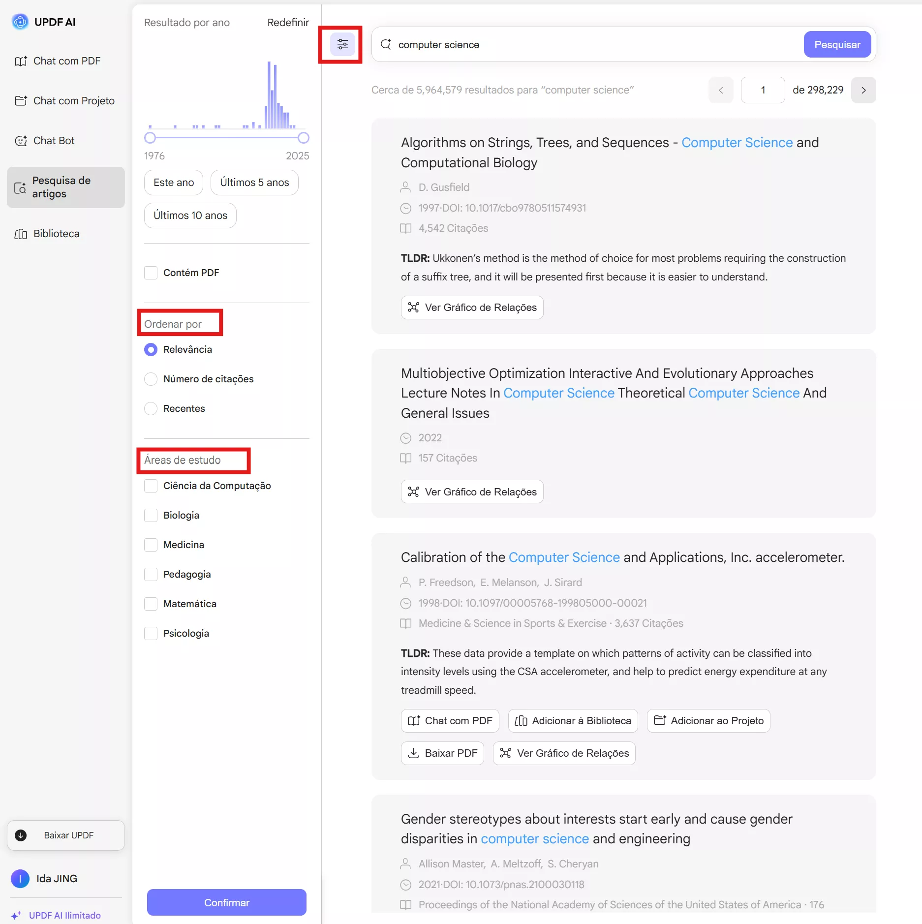 adicionar filtros