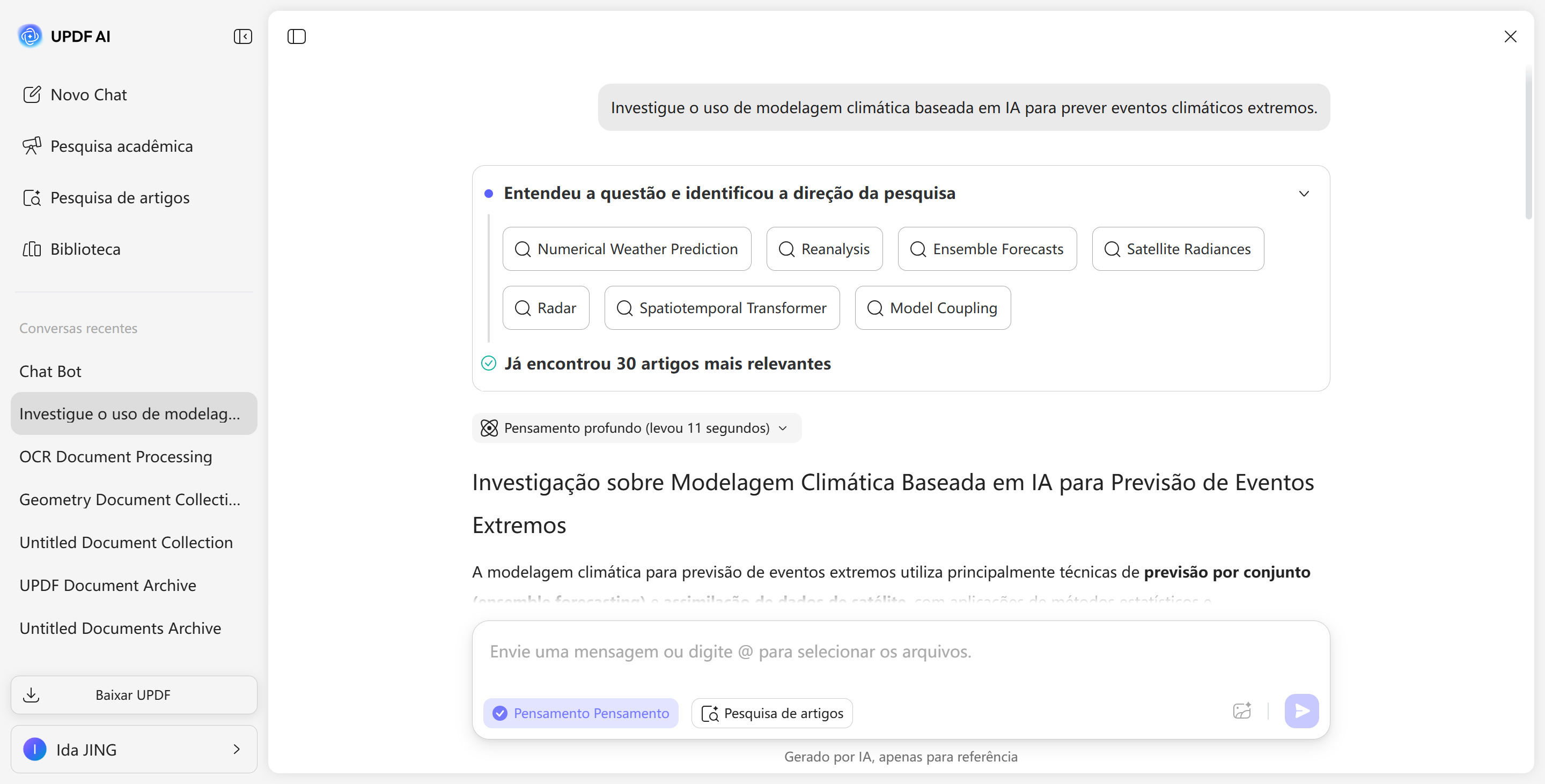 analisar sua pergunta de pesquisa