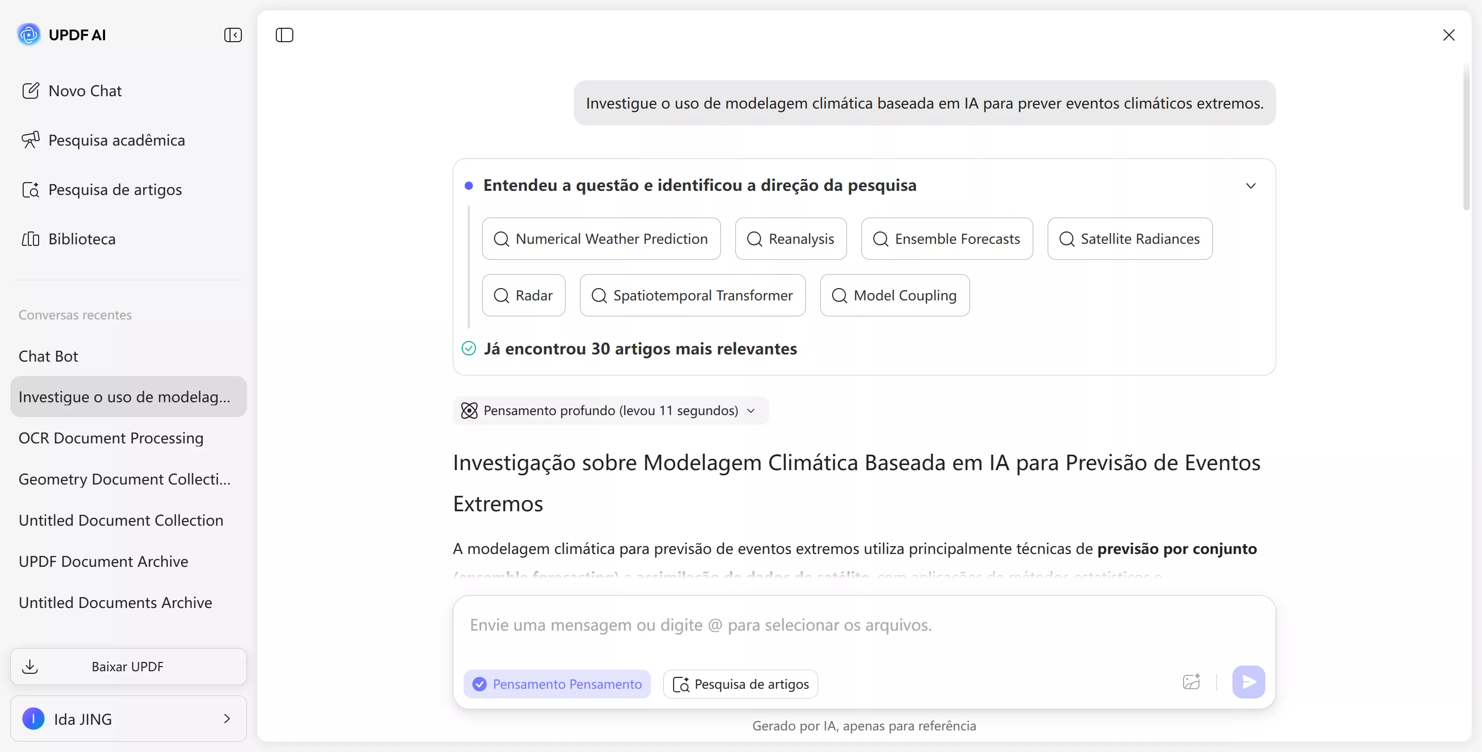 analisar sua pergunta de pesquisa