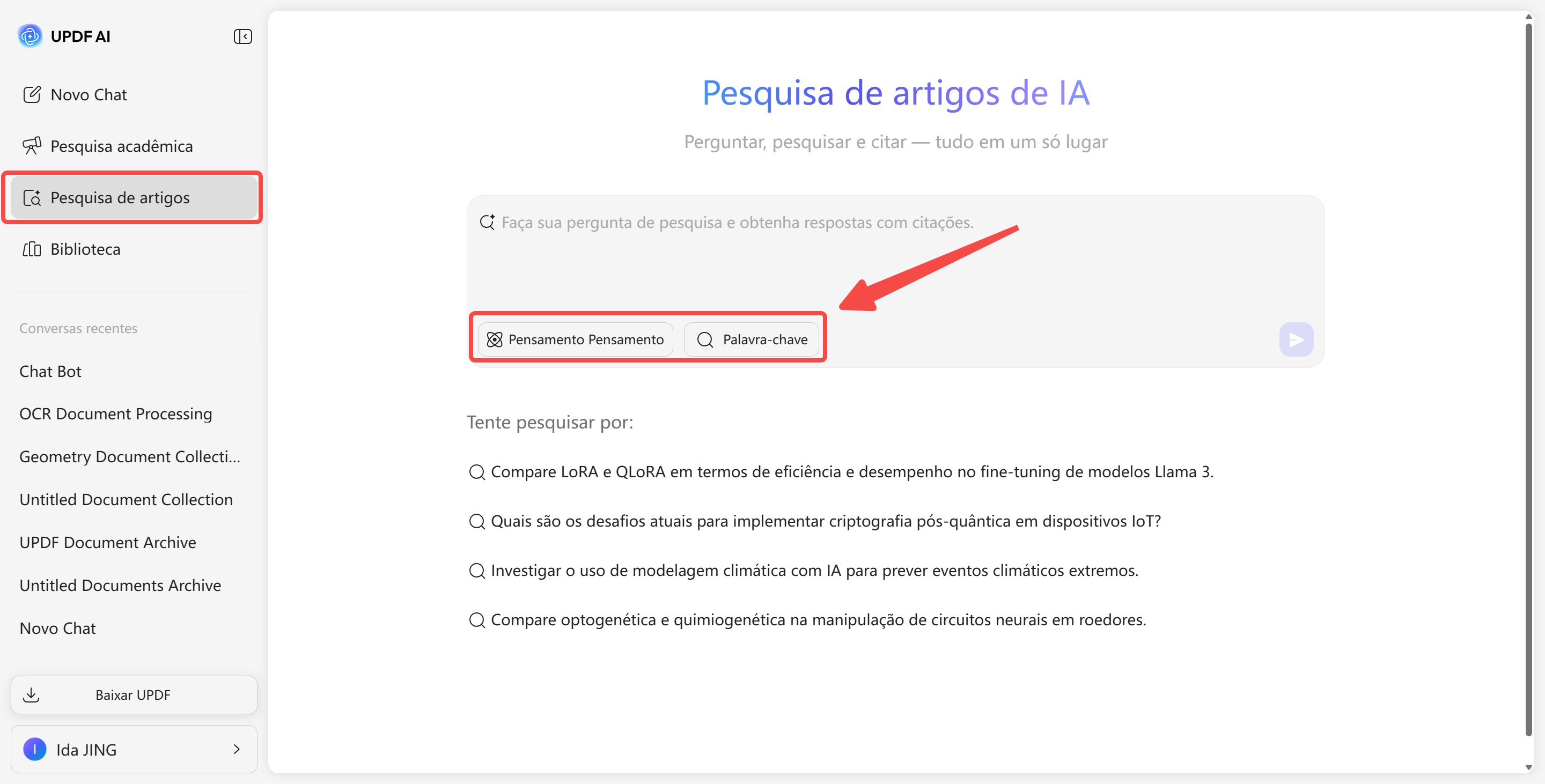 pesquisa de artigos