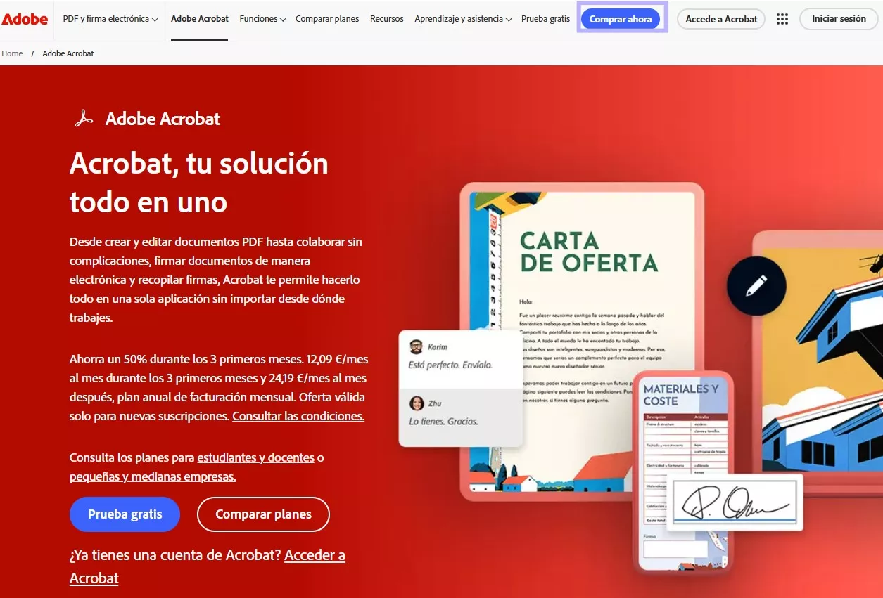 Pulsa el botón “Comprar ahora”