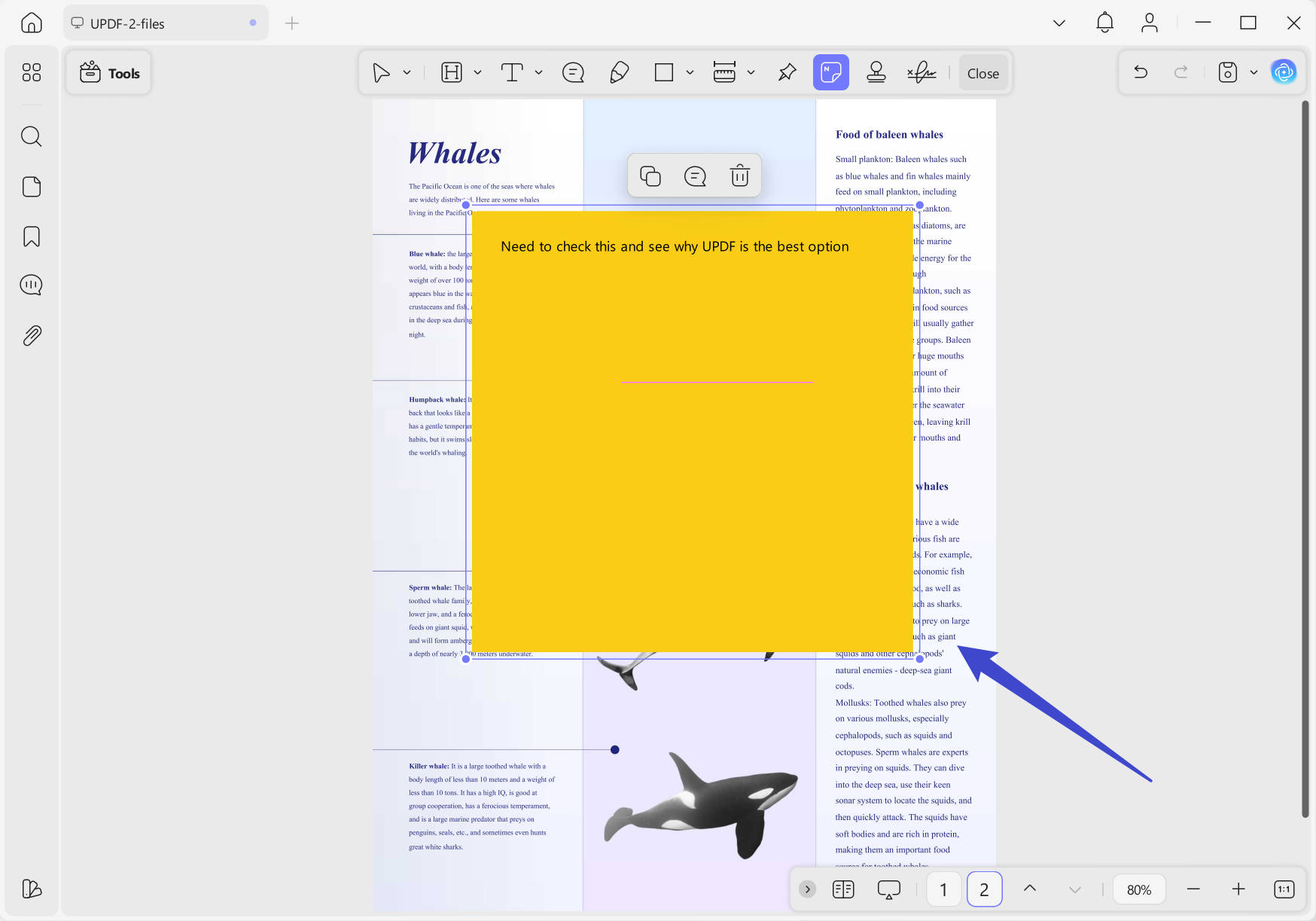 preview post it note in updf windows