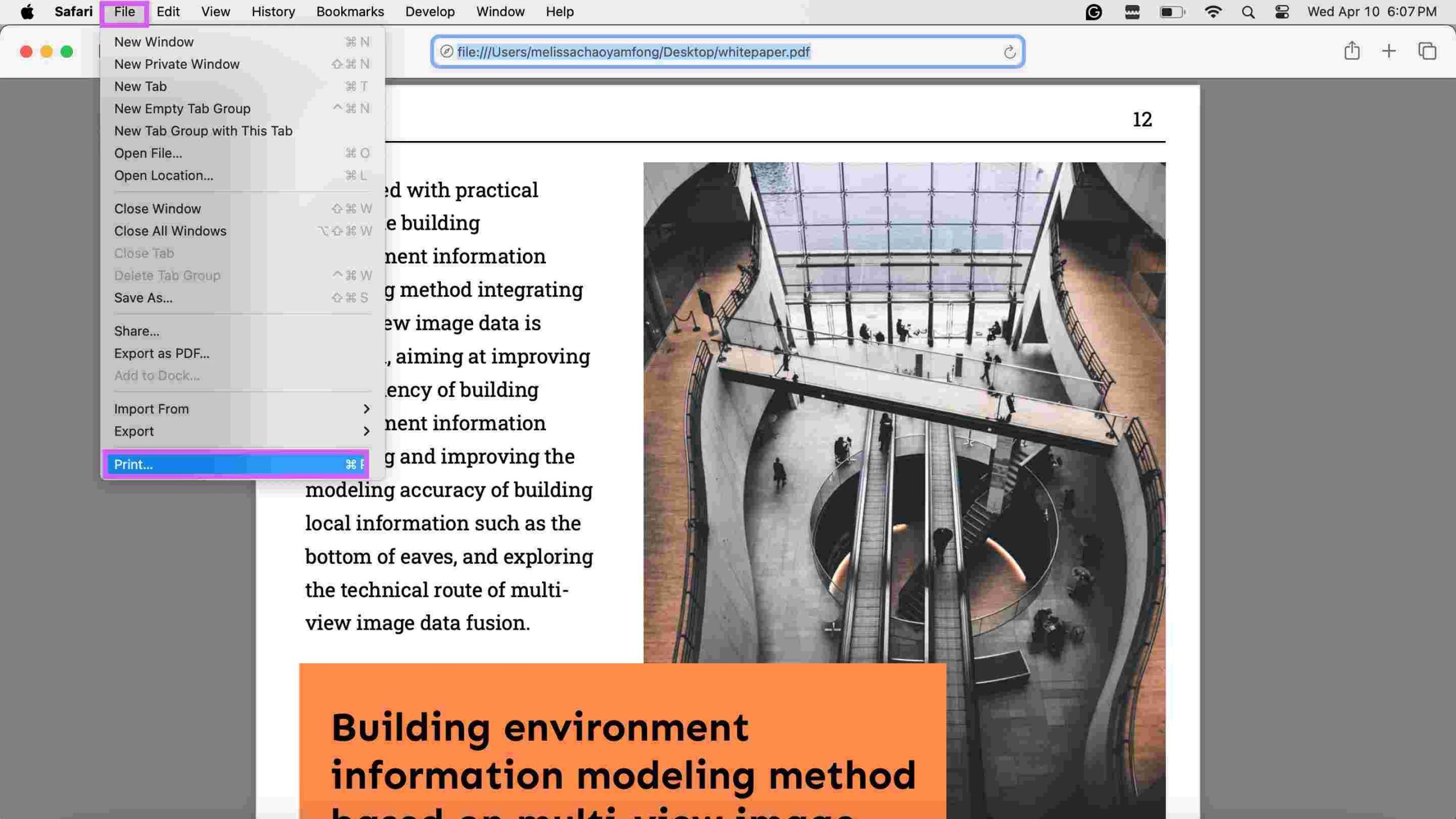 print pdf in color safari print