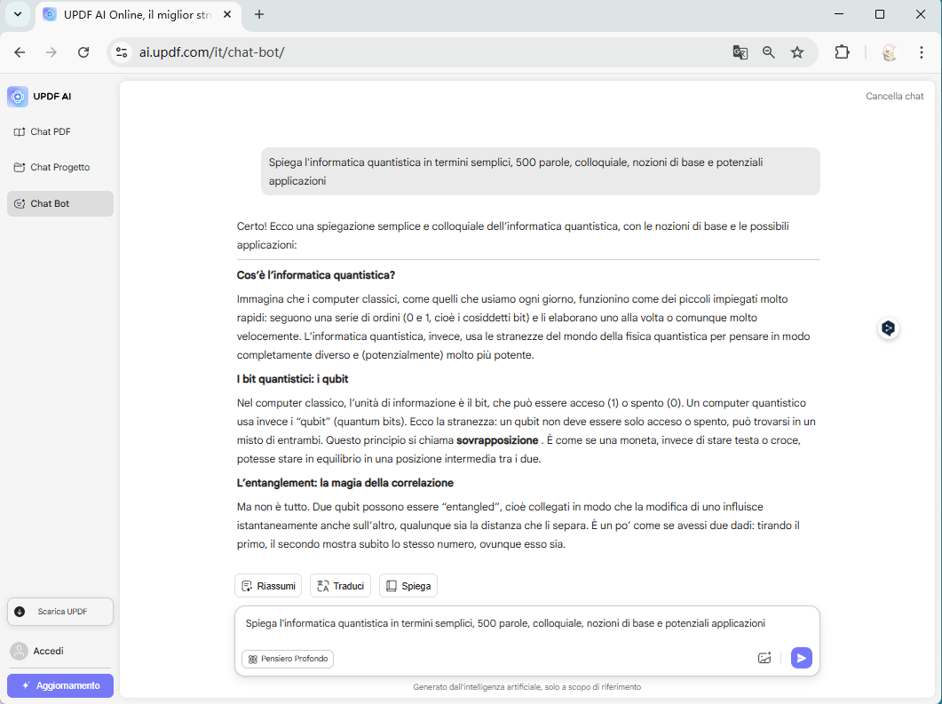 UPDF AI calcolo quantistico updf ai su windows