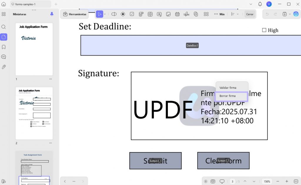 Borrar firma
