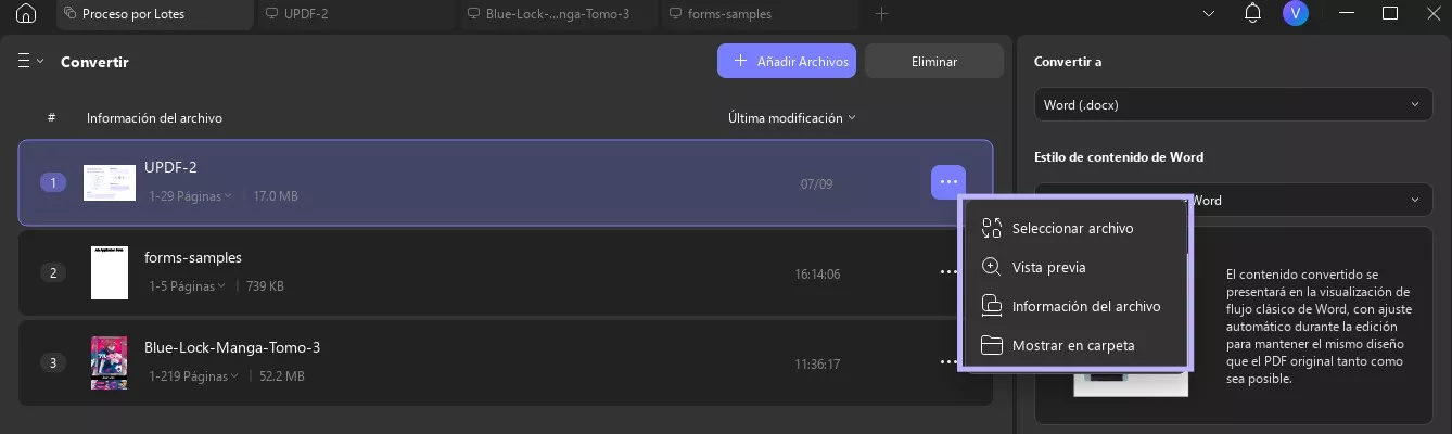 Reemplazar archivo en la conversión por lotes de UPDF en Windows 2