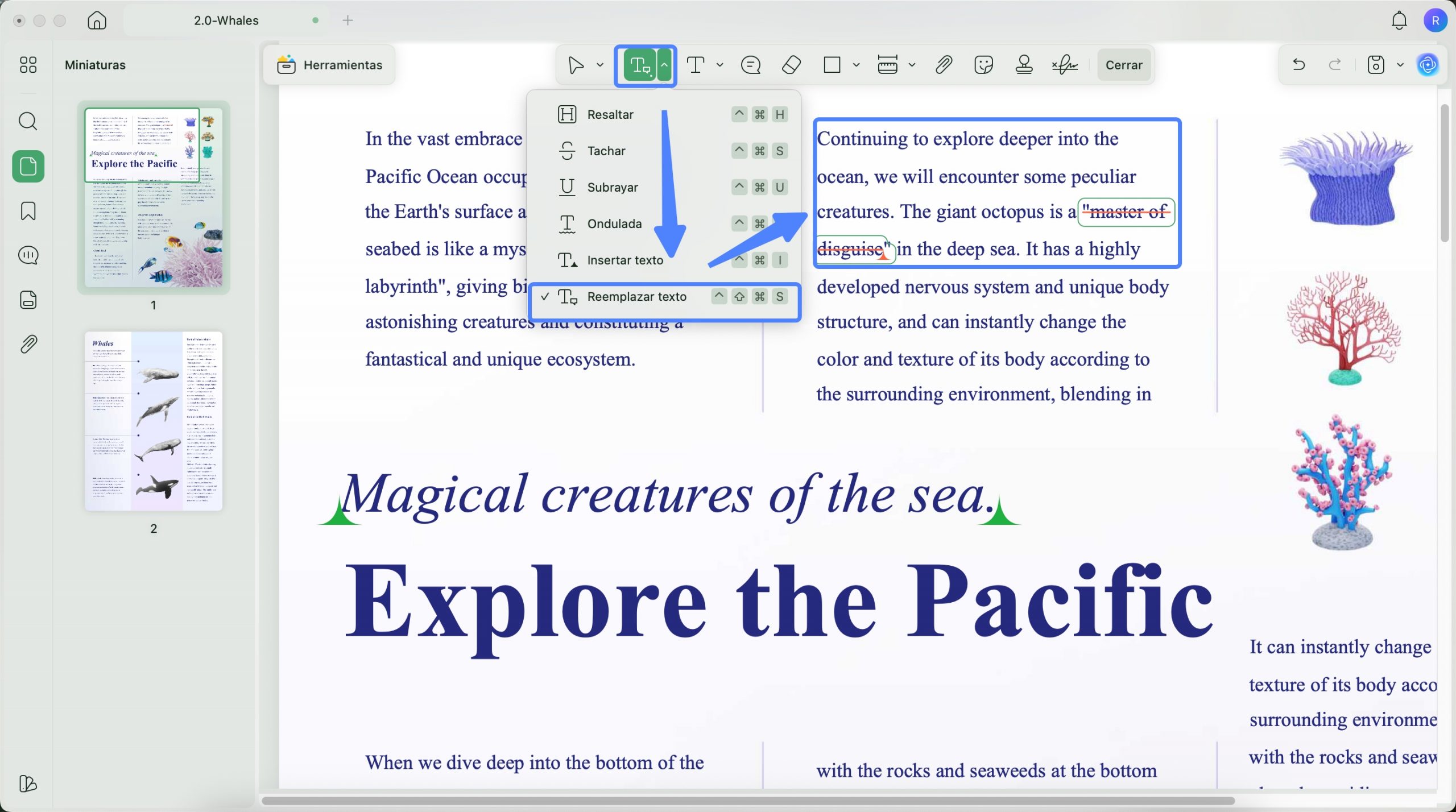 replace text annotation