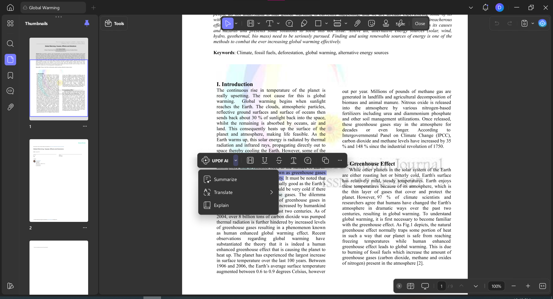  right click to summarize updf ai windows