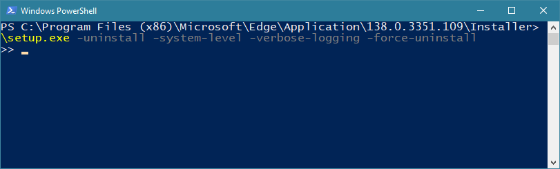 run the command in powershell