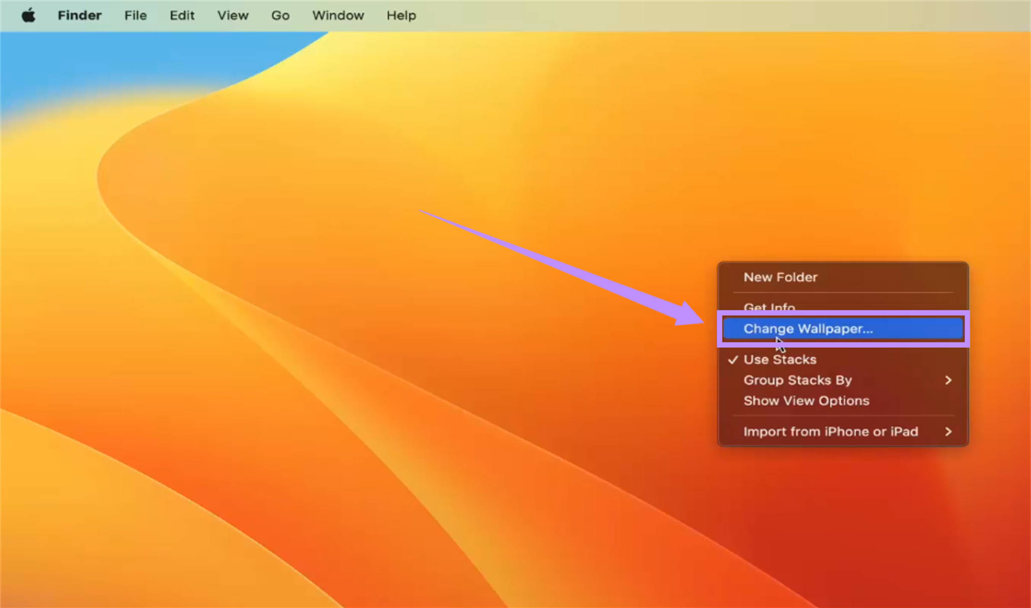 select change wallpaper mac