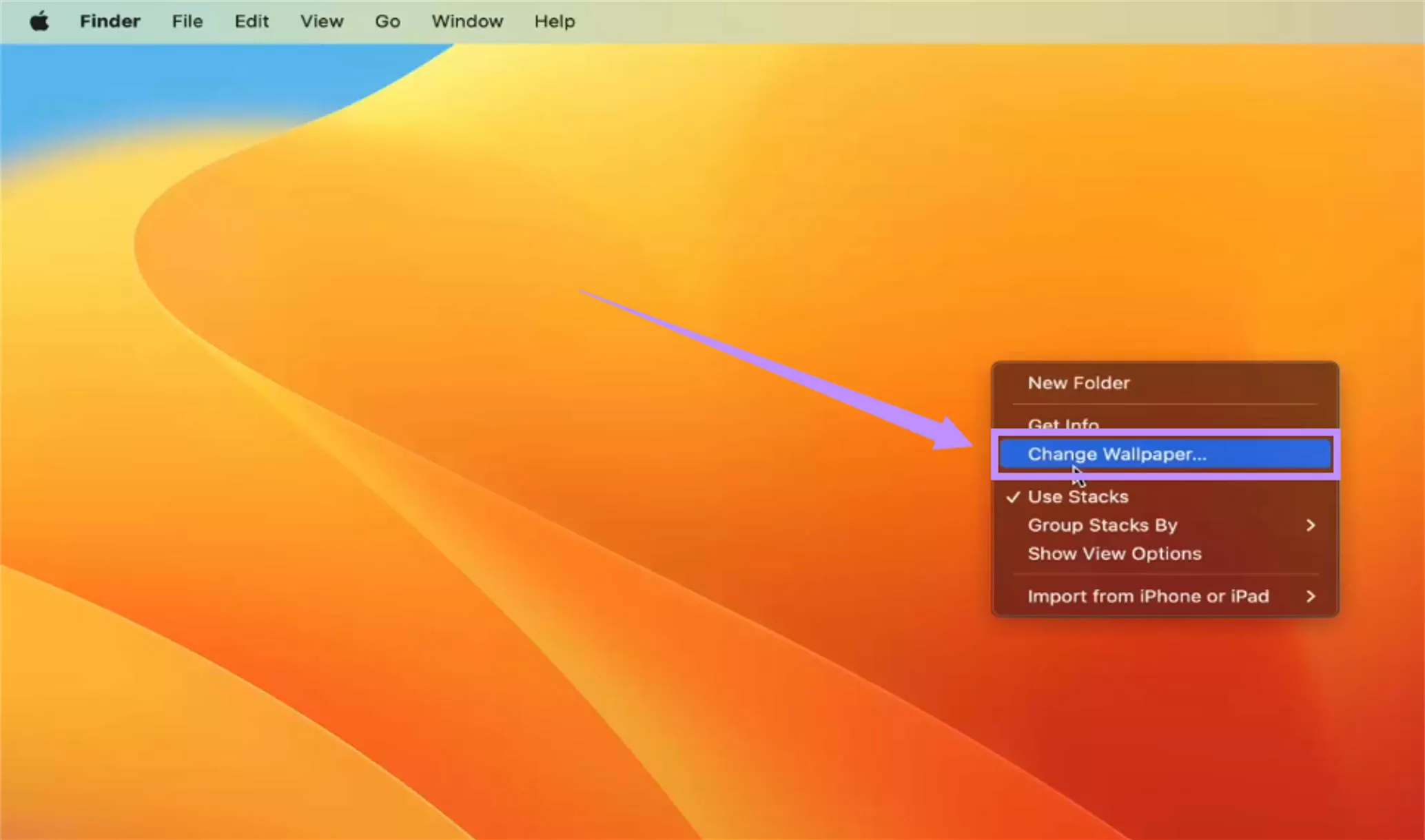select change wallpaper mac