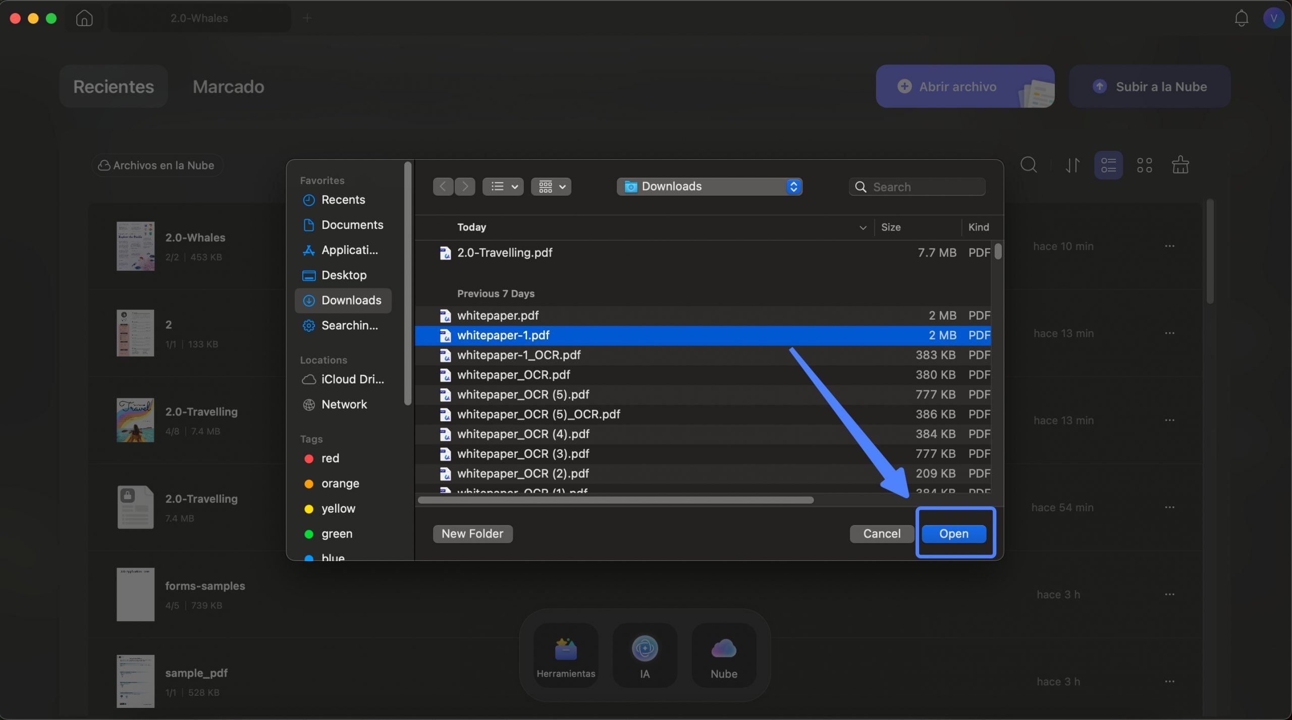 Seleccione el archivo para cargar