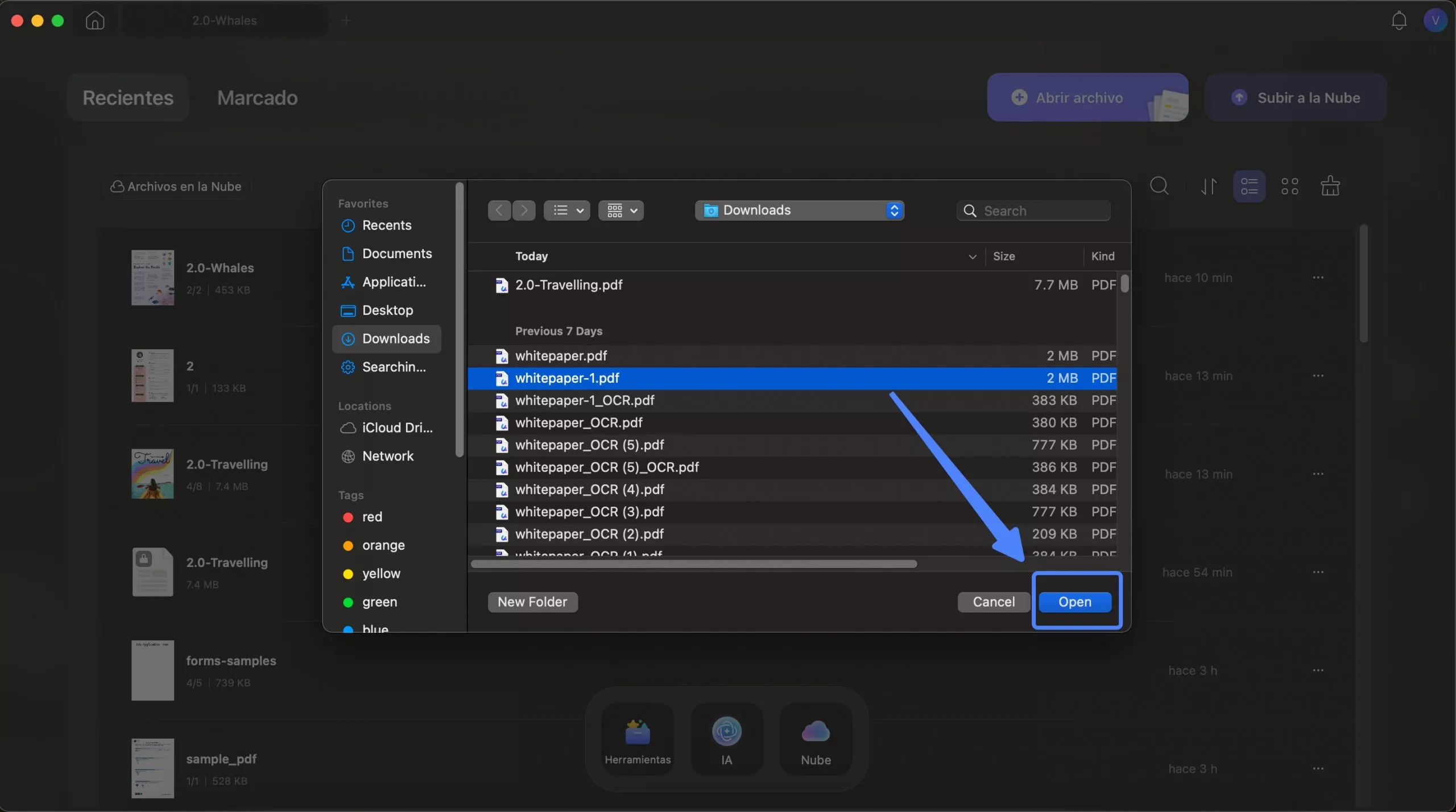 Seleccione el archivo para cargar