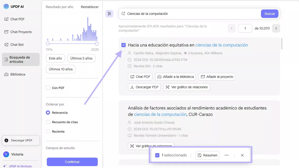 seleccionar varios artículos