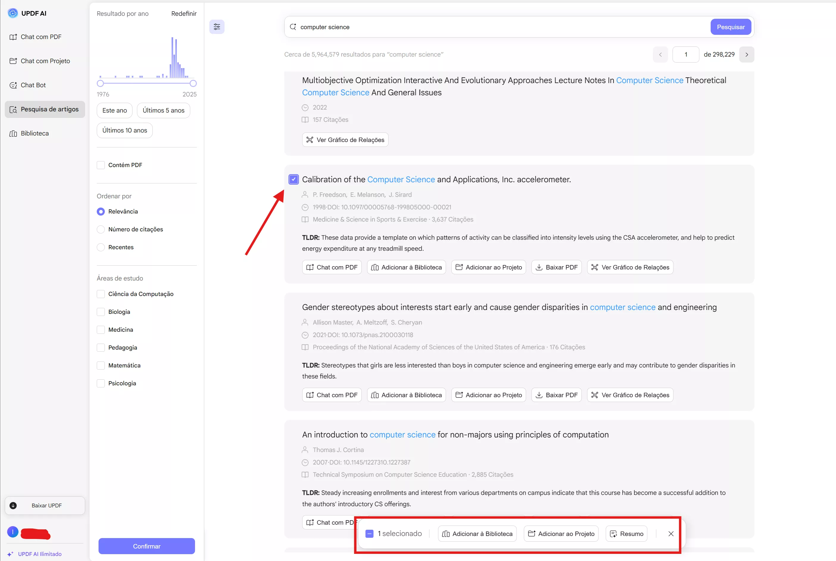 selecionar vários documentos