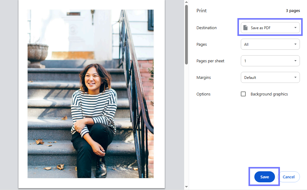 select save as pdf.
