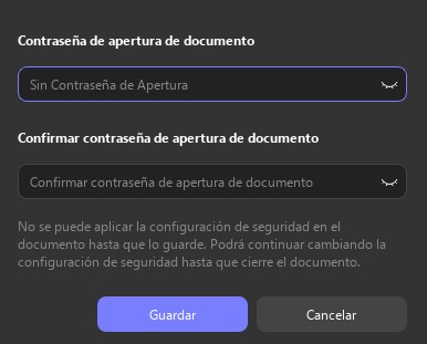 Establezca una contraseña de apertura y presione Guardar en lote updf windows 2