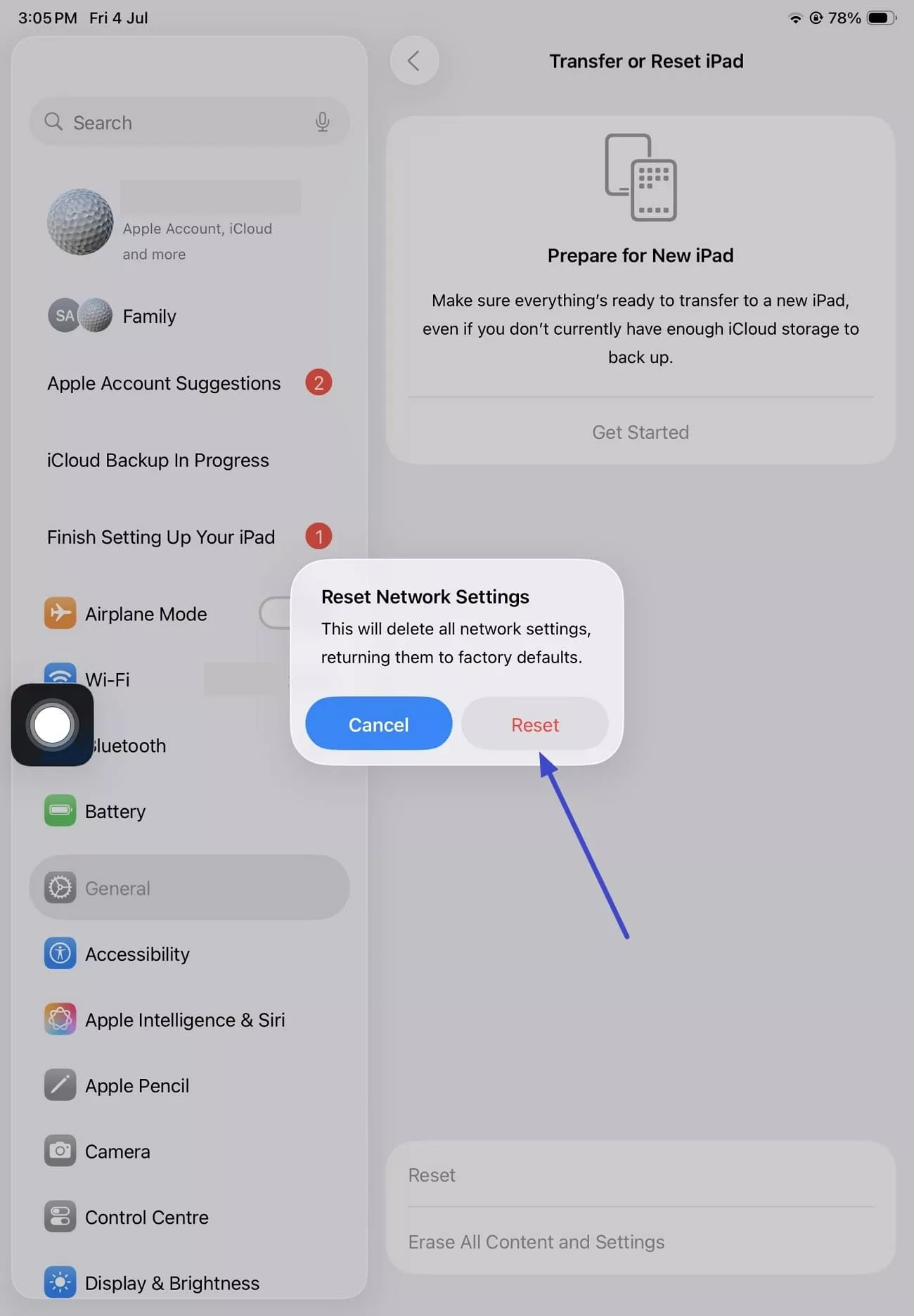 confirm with reset option