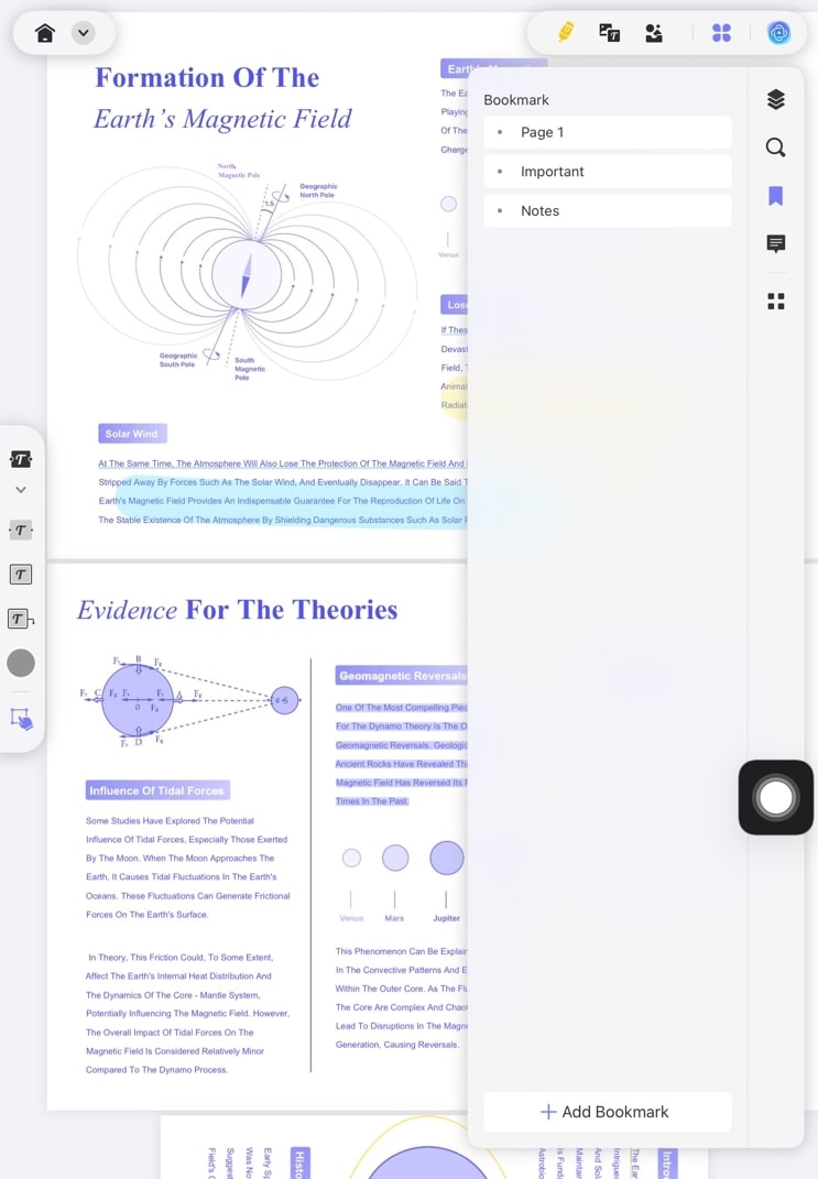 bookmark feature updf