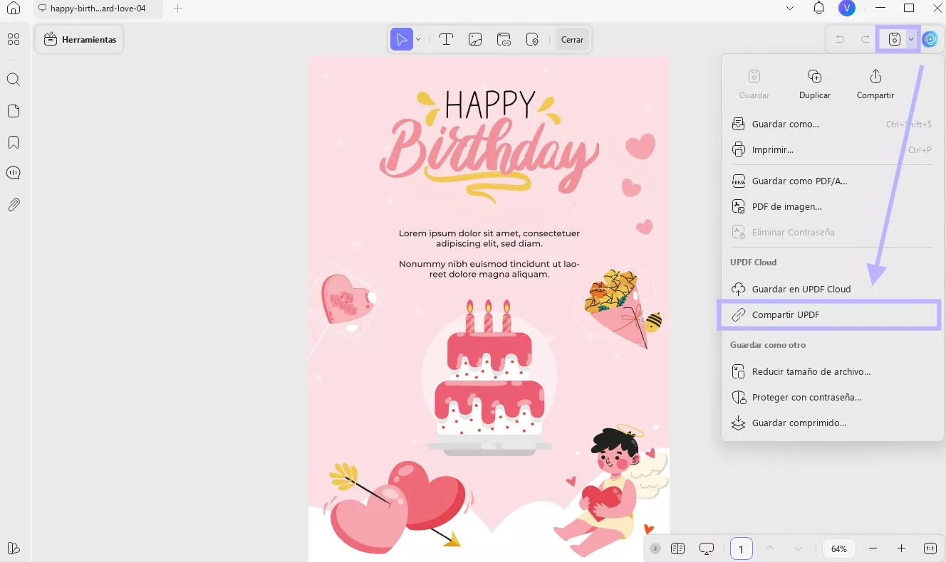 compartir feliz cumpleaños novia