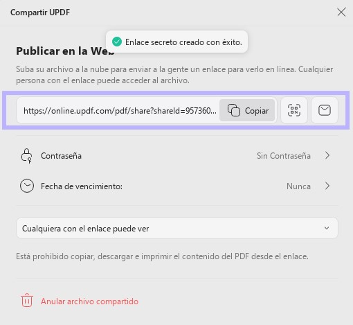 compartir enlance updf