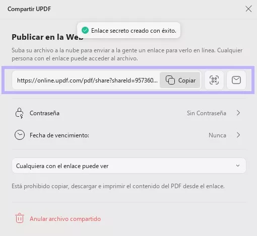 compartir enlance updf