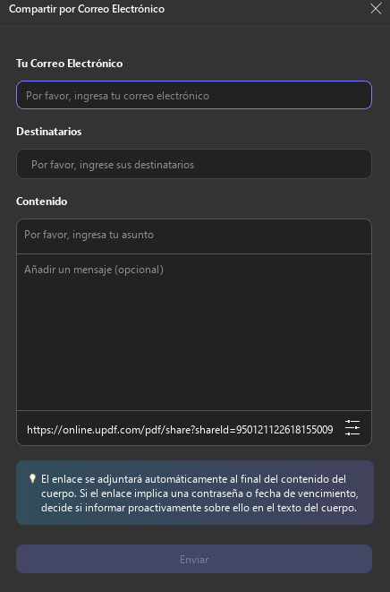 Compartir por correo electrónico con contenido en UPDF Windows 2