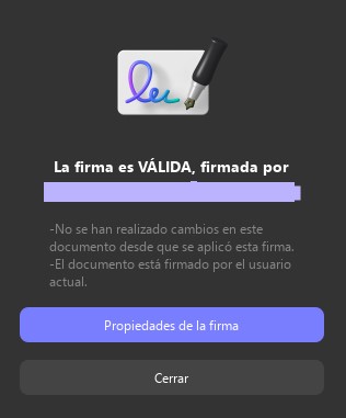 Propiedades de firma