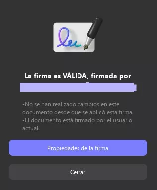 Propiedades de firma