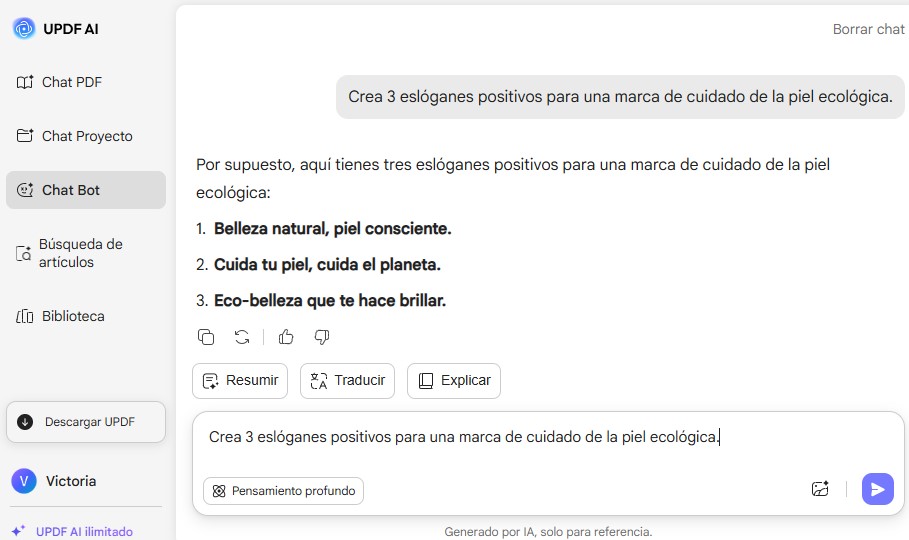 generador de eslóganes updf ai