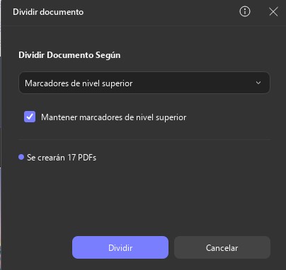 Dividir por marcadores updf windows 2