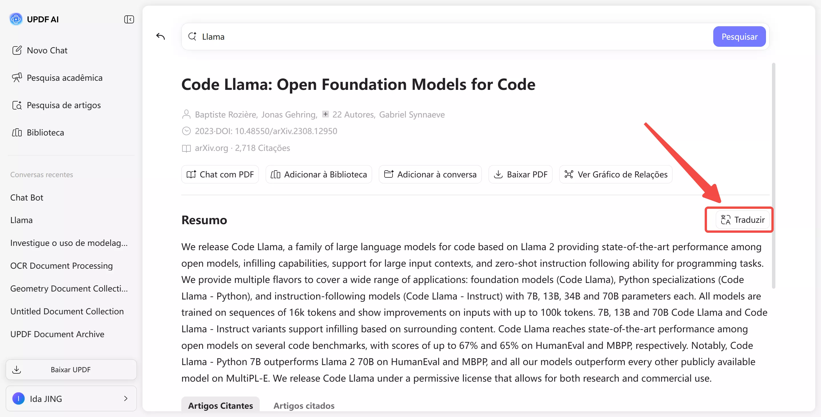 traduzir resumo dos artigos