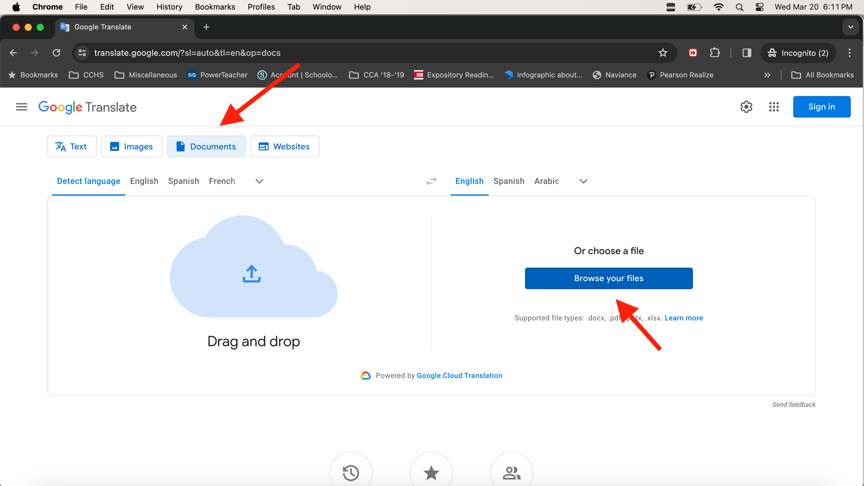 translate pdf english to telugu upload file