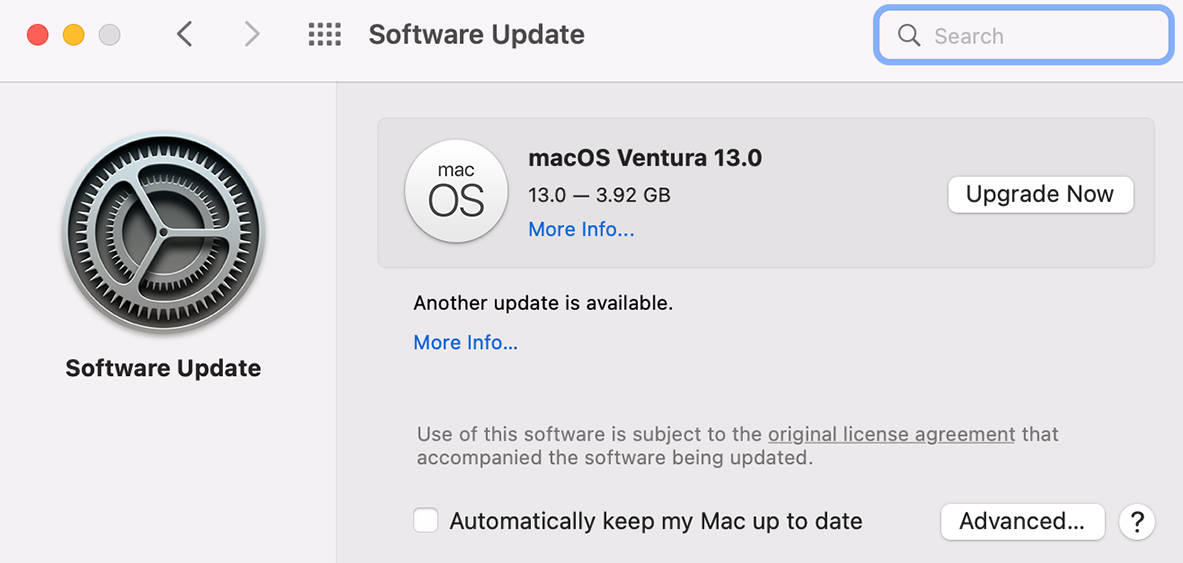update the mac os