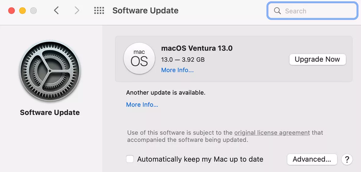 update the mac os
