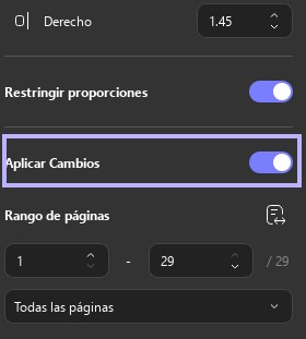 Presione el botón aplicar cambios