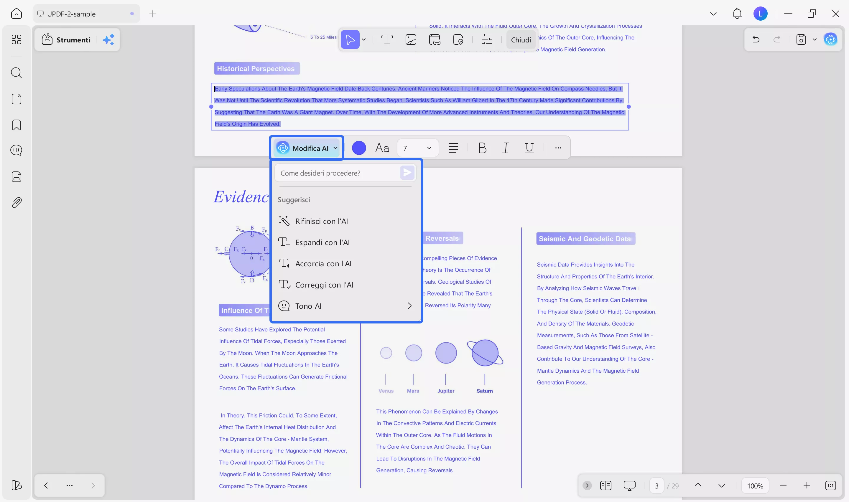updf ai editing suite helps polish text