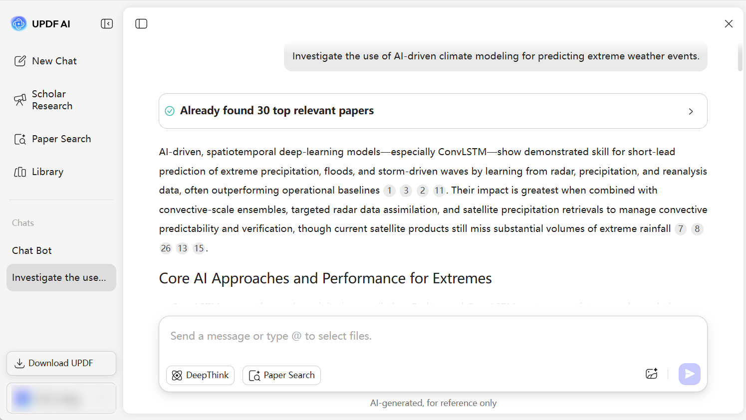 updf ai generate citation-back answers