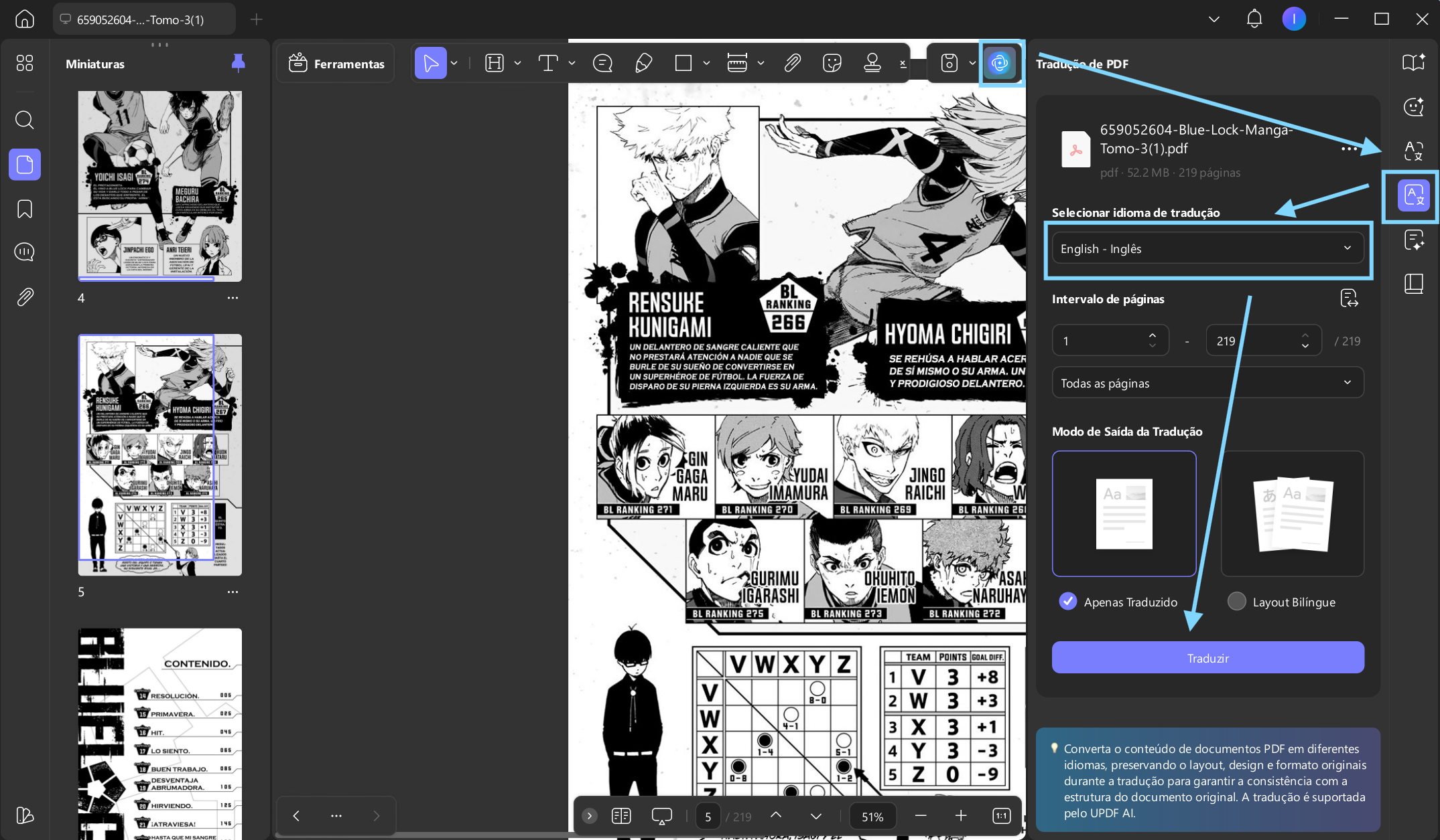 traduzir texto de mangá com o UPDF para Windows
