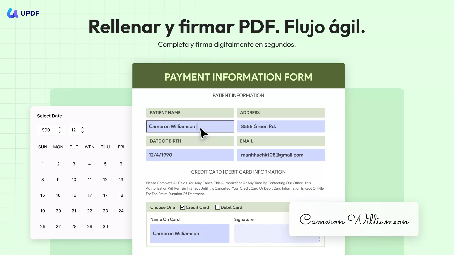 UPDF rellenar y firmar