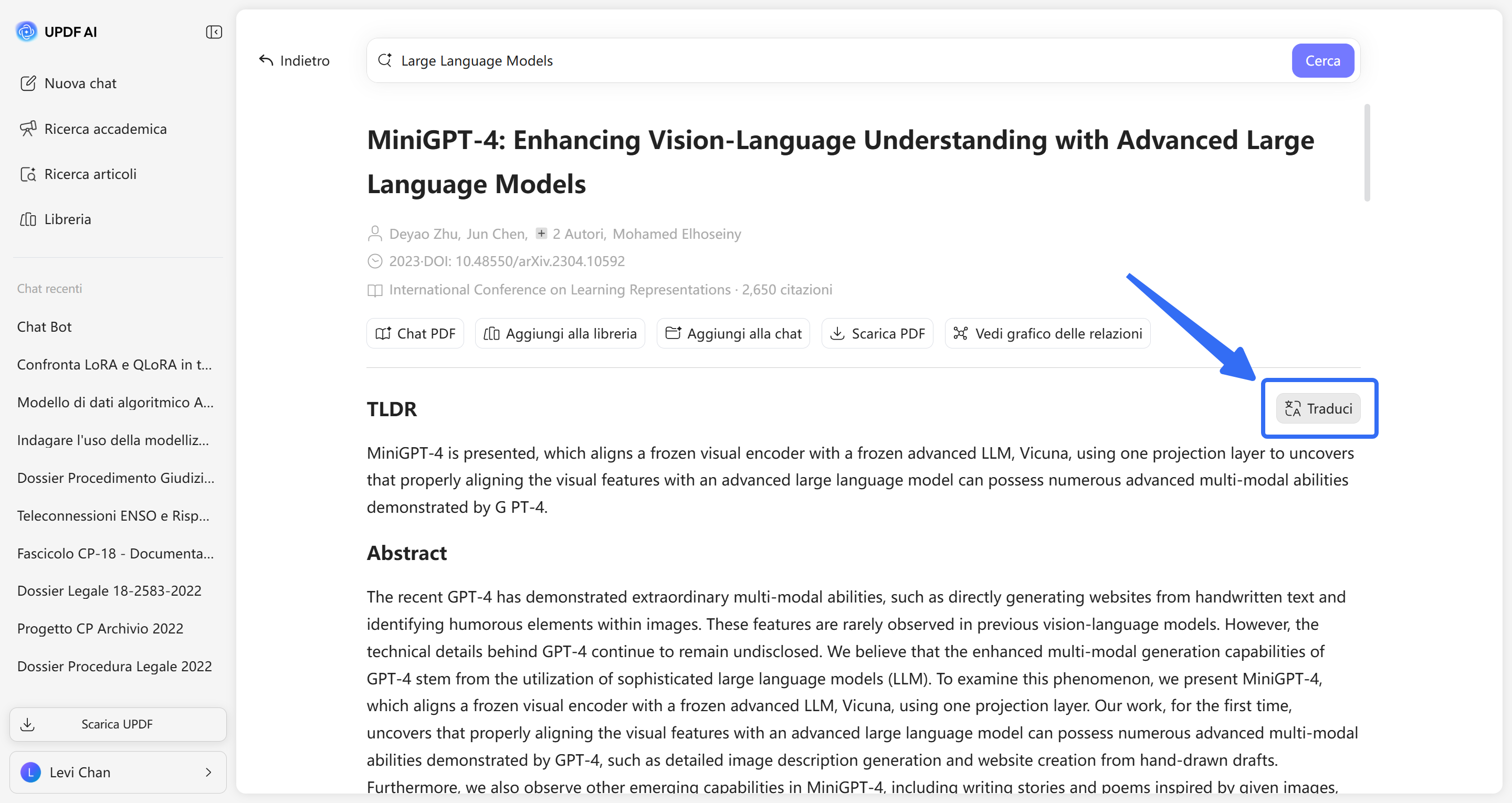 updf ai translate the tldr of the research article