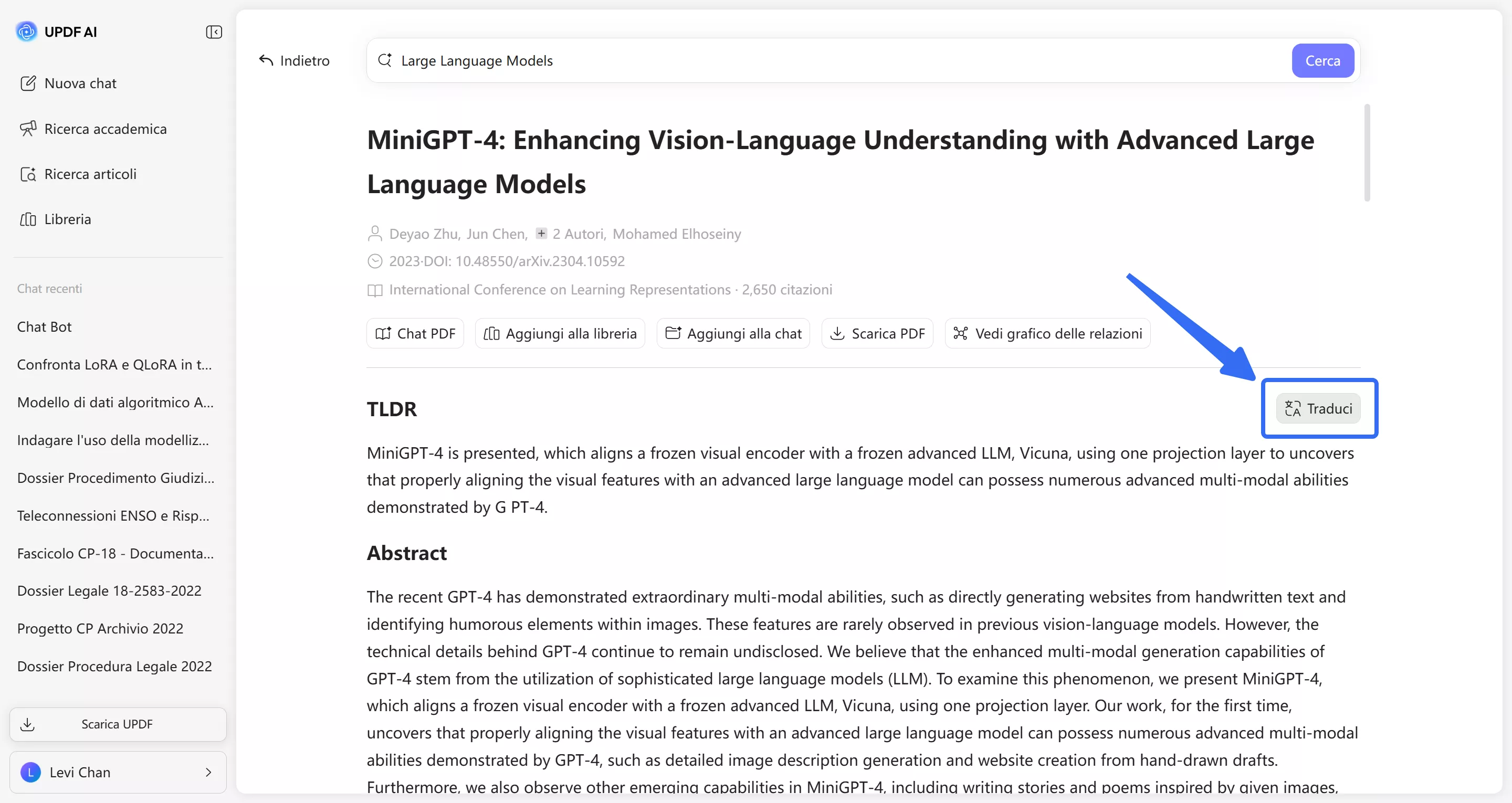 updf ai translate the tldr of the research article